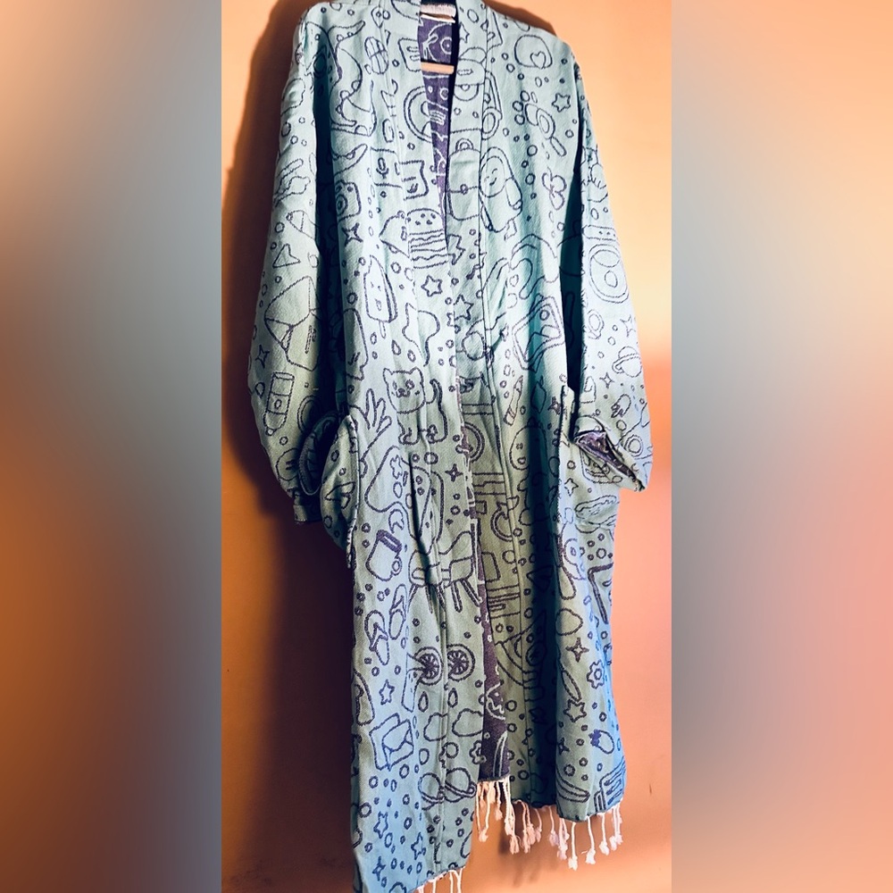 Bathrobe| Loungewear | Fun patterned Collection Double Sided Robe, L/XL